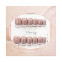 Lot de faux ongles carrés en ABS de qualité supérieure, à presser, faits à la main, avec colle, lime à ongles, emballage en boîte, vente en gros, prêt à expédier