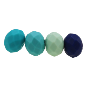 Nouveaux produits Perles en silicone de qualité alimentaire, rondes et hexagonales, couleurs assorties, en vrac, pour la dentition, vente en gros - Product Image 4