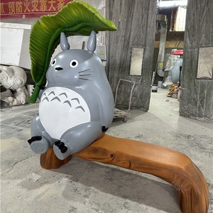 Statue de banc en fibre de verre <span class=keywords><strong>Totoro</strong></span> grandeur nature personnalisée, grande sculpture de siège animalier de dessin animé, décoration extérieure pour espaces publics - Product Image 5