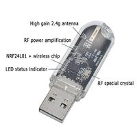 RNSbot USB NRF24L01 + 2.4G Module de transmission de données sans fil 2.4GHz NRF24L01 Version de mise à niveau TTL NRF24L01