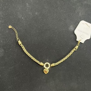 SL424 European American Trend Temperament Heart Hollow Pendant Stainless Steel 18K Gold Plated Wheat Chain <b>Adjustable</b> <b>Bracelet</b> - Product Image 4