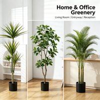 Grand Bonsaï Artificiel Nordique sur Pied en Plastique pour Décoration Intérieure/Extérieure – Plante Verte en Pot pour la Maison