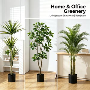 Grand Bonsaï Artificiel Nordique sur Pied en Plastique pour Décoration Intérieure/Extérieure – Plante Verte en Pot pour la Maison - Product Image 4