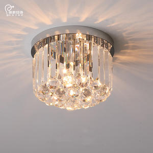 ثريا حديدية فاخرة 10 إنش مع كريستال ذهبي ليد 80 إنش ضوء لغرفة النوم لممر المدخل للمكتب - Product Image 4