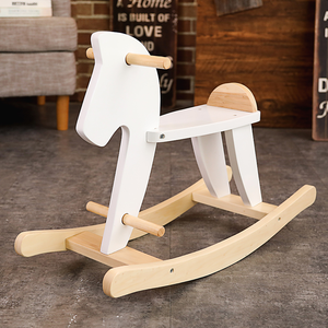 Caballo Balancín de Madera Blanco Arcoíris para Niños de 5 a 7 Años, Regalo Navideño - Product Image 3