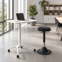 Bureau debout mobile réglable en hauteur avec rotation à 360° °   Tabouret ergonomique pivotant pour poste de travail à domicile