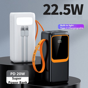 Batería <span class=keywords><strong>Externa</strong></span> de Alta Capacidad para Regalos Electrónicos, 10000-50000 mAh, Luz LED, Ventana Grande, Cable Integrado, Carga Rápida, Correa para Colgar - Product Image 4