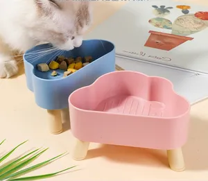 Миска для кошек, чаша для домашних животных в форме облаков, чаша для высоких ног, миска для предотвращения расстройства кошачьего риса