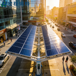 Estación de Carga para Vehículos con Estructura de Acero y Paneles Solares para Exteriores, para Zonas de Descanso en Carreteras - Product Image 1