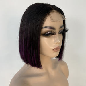 Venta al por mayor de doble dibujado resaltar recta Bob peluca cruda virgen dibujado cuerda <span class=keywords><strong>cabello</strong></span> humano 2x6 transparente pelucas de encaje completo - Product Image 1