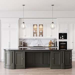 Îlot de cuisine modulaire moderne de haute qualité avec plan de travail en marbre et évier, ensembles complets pour villa - Product Image 4