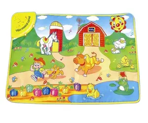 DF baby-tapete musical educativo para bebés, alfombra electrónica divertida para juegos de granja, estera de baile para niños, juguetes de aprendizaje