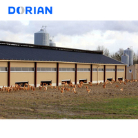 Grand bâtiment de hangar d'éleveur d'élevage de poulet d'oiseaux de volaille de structure en acier