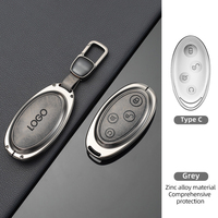 Housse de Protection en Cuir de Vachette et Métal pour Clés de Voiture BYD Tang, Étui Porte-Clés Accessoires