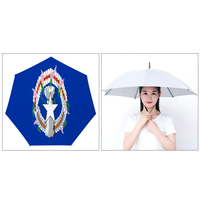 Chapeau parapluie personnalisé avec drapeau national de la Guadeloupe, revêtement intérieur argenté, parapluie de tête en tissu Oxford pour événements festifs et travaux en extérieur