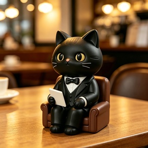 ตุ๊กตาเรซิ่นรูปแมวที่สามารถปรับแต่งได้ตามต้องการ BZY ชุดนักกฎหมาย DIY สำหรับตกแต่งบ้าน โต๊ะทำงาน ของขวัญเทศกาล - Product Image 3