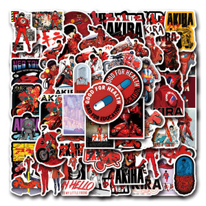 ZY2869C 55 Piezas NUEVAS Pegatinas de Vinilo Impermeables con Dibujos Animados de <span class=keywords><strong>Akira</strong></span> para Álbumes de Recortes, Graffiti, Decoración de Tazas, Guitarras, Portátiles y Maletas - Product Image 1