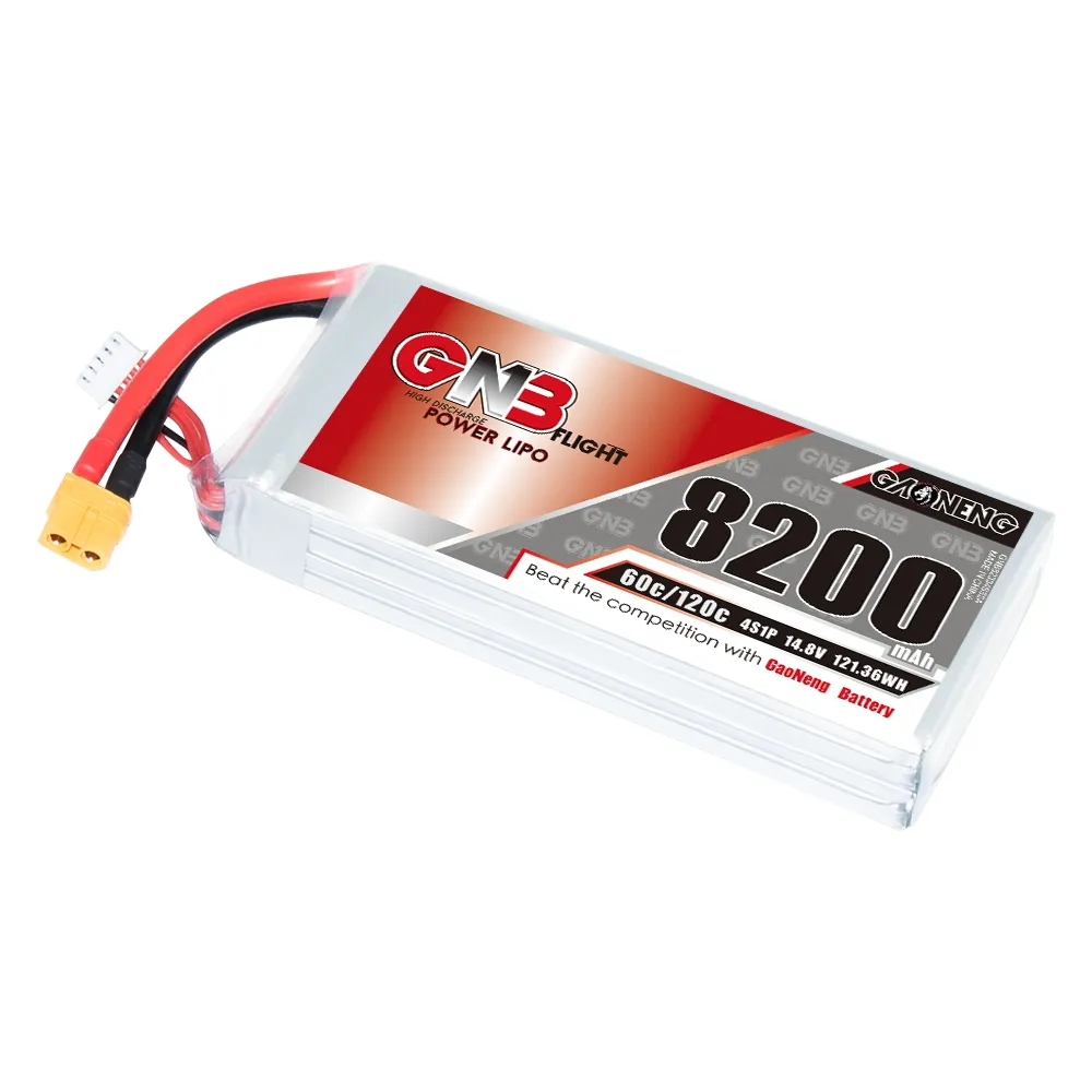 GNB GAONENG DRONE RC baterai LiPo, DRONE mobil perahu HELI FPV 8200mAh 4S 14.8V 60C 120C XT60 RC