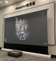 Écran électrique motorisé au sol OEM UST ALR 120 pouces 16:9 pour projecteur laser 4K 3D, gain 0.8, vision à 160°, grille noire cristal