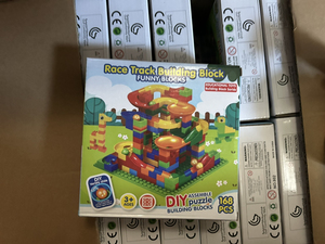 Bambini Educataional Classic Big Block stelo giocattolo mattoncini Set imbuto scivolo Maze palle assemblando blocchi da costruzione in marmo corsa pista - Product Image 2