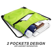 Mochila Casual Grande de Nailon Ecológica al por Mayor con Asa de Cuerda, Cierre de Cremallera Personalizado, Color Personalizado, Certificación ISO9001
