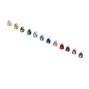 Đồ trang sức cổ điển Birthstone Teardrop lê hình dạng <span class=keywords><strong>CZ</strong></span> 925 sterling Silver Stud Bông tai - Product Image 1