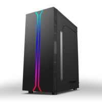 Gabinetes de Computadora de Nuevo Diseño 2024, Torres OEM con Tira RGB en el Panel Frontal, Gabinete ATX para PC, Gabinete para Juegos de Oficina, Gabinete de Computadora RGB