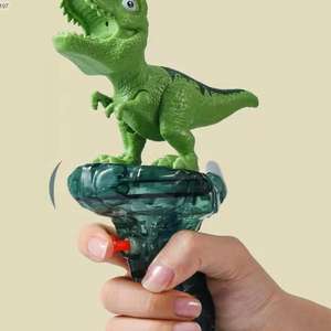 تصنيع بالجملة لعبة آمنة محمولة باليد ديناصور صغير محمول شفاف مسدس ماء بلاستيكي صغير - Product Image 4