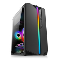 Boîtier d'ordinateur de jeu vertical MicroATX avec barre lumineuse RGB latérale USB 3.0, petit boîtier vide pour hôte, OEM d'usine