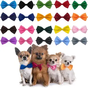 Wholesale Custom Pet Grooming Accessories Supplier Puppy Neckties Cat Collars Dog Bow Tie Collar Adjustable Assorted Colors