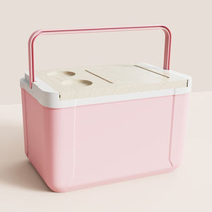 Glacière en plastique portable 14 <span class=keywords><strong>litres</strong></span> glacière couvercle en <span class=keywords><strong>bois</strong></span> avec cutter - Product Image 4