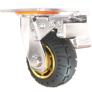 Rodas de Borracha Sólida Antiderrapante de Alta Elasticidade Cinza de 4''5''6''8 polegadas para Carrinho com Capacidade de 200/300kg - Product Image 1