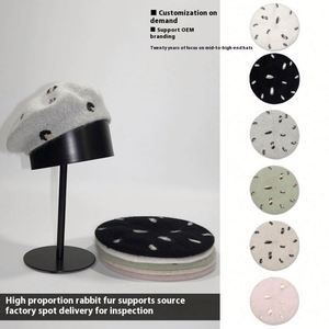 แฟชั่นใหม่มาแรงประจำฤดูใบไม้ร่วง-ฤดูหนาว ปี 2025 หมวกเบเร่ต์ขนกระต่ายสำหรับผู้หญิง หมวกเบเร่ต์ฤดูใบไม้ร่วง-ฤดูหนาว - Product Image 2