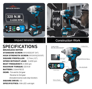 Ensemble d'outils électriques multifonctionnels étanches en acier inoxydable pour la quincaillerie domestique Mécanicien Clé - Product Image 4