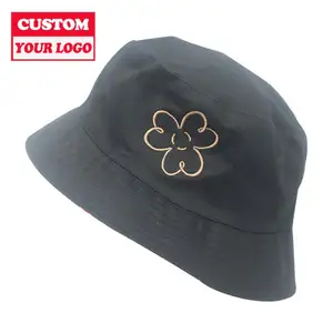 Topi bordir nilon Wanita Pria Wanita, topi bordir Logo ember uniseks, topi sulam warna-warni 100% nilon musim panas untuk pria dan wanita