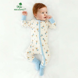 Vêtements pour bébé tendance Miozing pour Pâques - Combinaison pour bébé en fibre de bambou écologique, design mignon avec fermeture éclair bidirectionnelle, en stock - Product Image 1