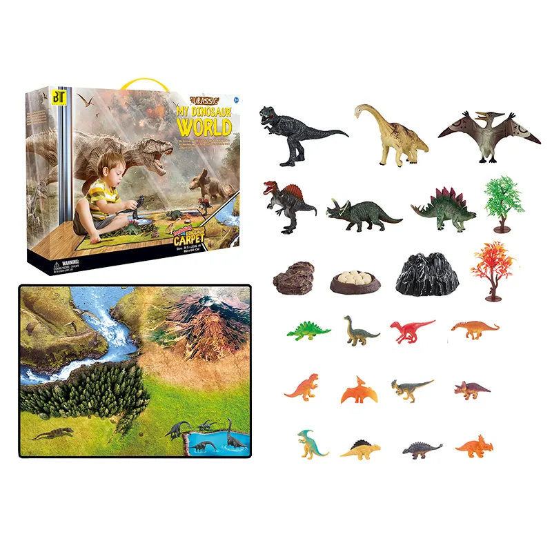 Simulation Szene Modelle Tier Wild PVC Kunststoff Winzige Dinosaurier Spielzeug Spiel Teppich Set