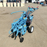 Moissonneuse-batteuse à maïs automatisée monorangée diesel 15 CV, autopropulsée, avec éplucheur de maïs et broyeur de paille, transmission par engrenages, pour mini-ferme