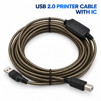 Câble d'imprimante USB 2.0 actif avec amplificateur de signal IC USB A vers B 480 Mbps pour imprimante scanner