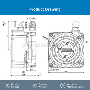 Ventiladores axiales ebmpapst W2S135-EA79-01 de 135 mm, 25 W, 230 V CA, ventiladores eléctricos, ventiladores para aire acondicionado, ventiladores axiales de refrigeración, ventiladores para enfriadores. - Product Image 2
