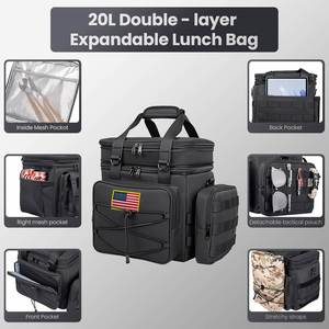 Boîte à lunch tactique à double isolation avec pochettes MOLLE détachables, imperméable et anti-fuite, idéale pour le travail et les pique-niques - Product Image 5