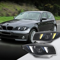 Phare LED Amélioré Double Couleur pour BMW Série 1 E87 2004-2011, Lampe Frontale avec AFS, Clignotant et Feux de Jour DRL, Accessoires Modifiés