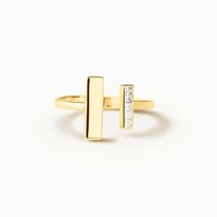 Double anneau en T pour femmes bijoux de mode classiques avec anneaux Midi en argent en cristal sculpté pour empiler pour les filles