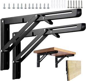 Có thể điều chỉnh Heavy-Duty kim loại gấp Kệ chân đế sơn tĩnh điện thiên nhiên áp lực điều trị gỗ tiết kiệm không gian <span class=keywords><strong>DIY</strong></span> bàn làm việc khung - Product Image 1