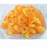 Bonbon doux à l'amidon avec pectine et enrobage de sucre Tranche d'orange aigre Halal