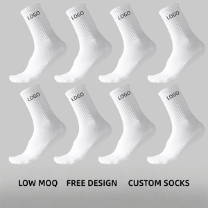 <span class=keywords><strong>JINGOU</strong></span> Calcetines Deportivos Personalizados al por Mayor con Logotipo Personalizado, Etiqueta Privada, Calcetines de Algodón Blanco Acanalado, MOQ Bajo, Fabricante OEM - Product Image 3