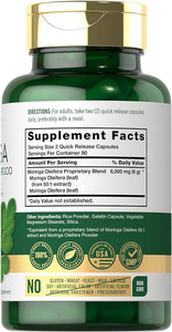 Etiqueta privada GMP Suministro de fábrica Cápsulas de hoja de moringa 120MG Proporciona energía para adultos 48 meses Vida útil - Product Image 3