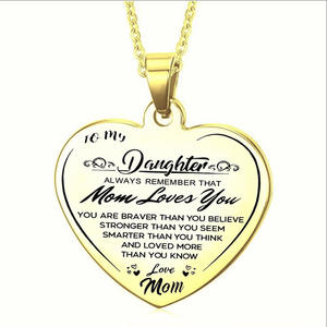 Collana con ciondolo a forma di cuore collana con ciondolo per <span class=keywords><strong>mia</strong></span> figlia collana con ciondolo in acciaio inossidabile regalo per <span class=keywords><strong>mamma</strong></span> e figlia - Product Image 6