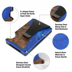 Portafoglio Sottile in Alluminio con Blocco RFID, Fermasoldi da Uomo, Porta Carte Antifurto da Viaggio, Accessorio Minimalista per Tasca Frontale con Cinturino Elastico - Product Image 3