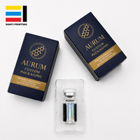 Scatola per Confezionamento con Finestra per Fiala di Vetro Singola da 3ml o 10ml, Cartone Personalizzato con Foglio Olografico e Inserto in Blister